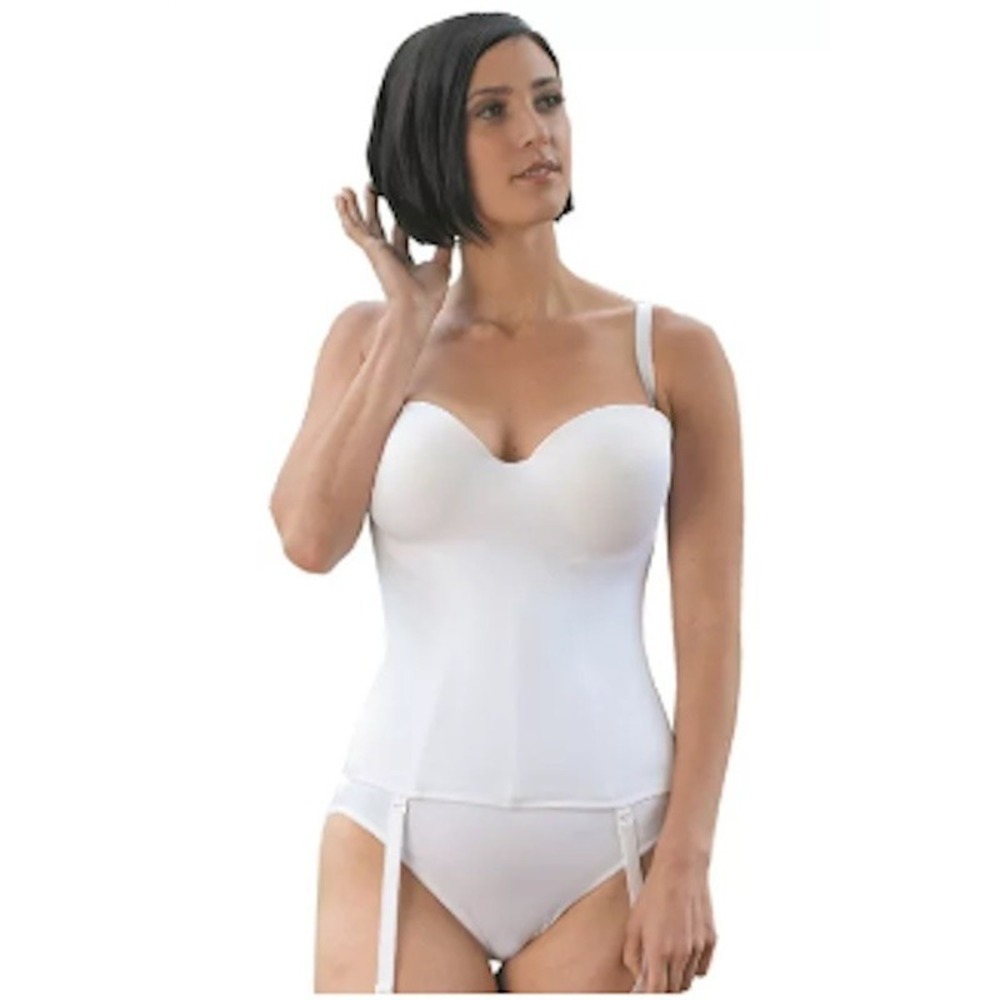 NWT Carnival 36DD Invisible Full Coverage Strapless Bustier White 426 120073